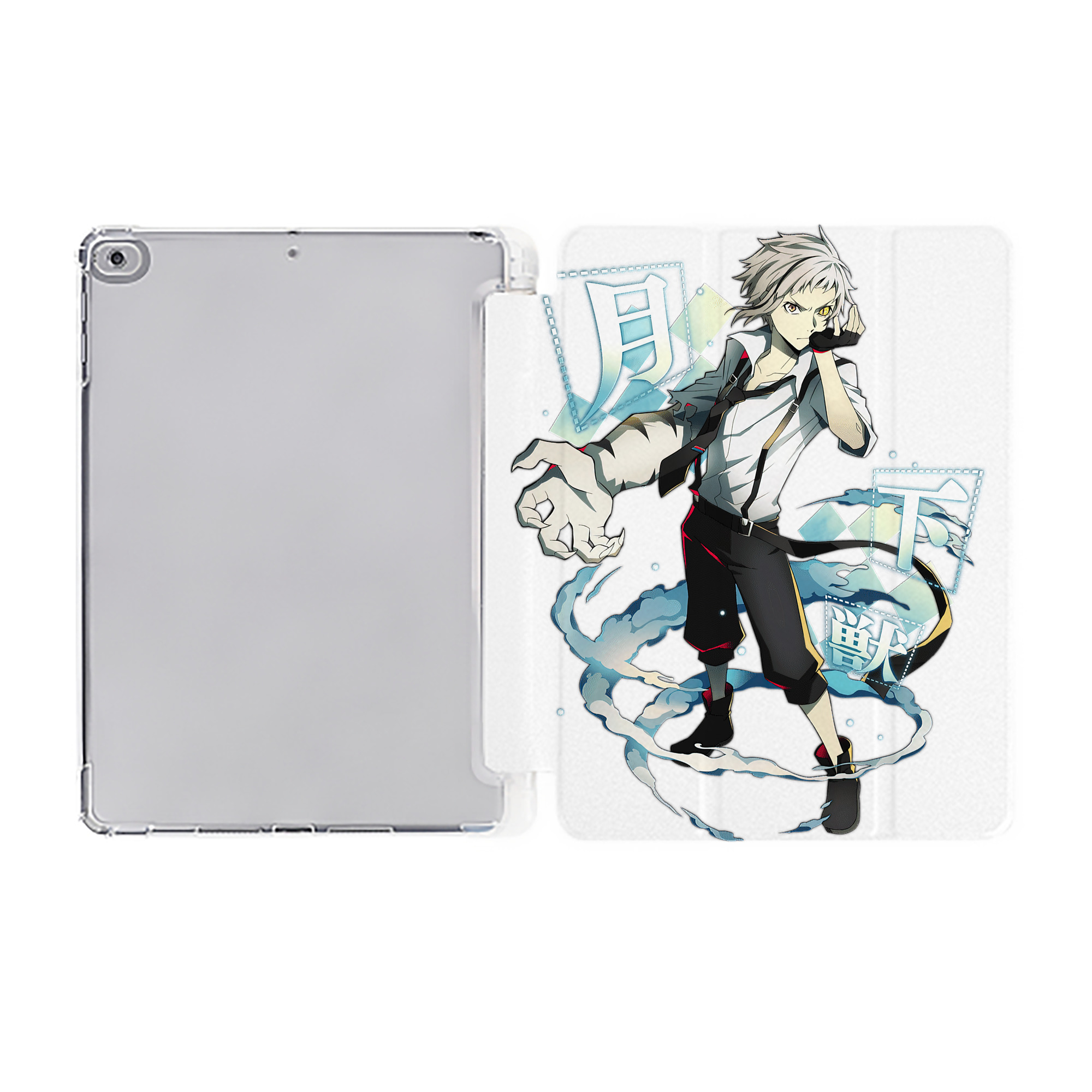 （画像用） 文豪ストレイドッグス Bungo Stray Dogs IPad ケース ペン収納付き 三つ折りスタンド PUレザー×シリコン 対応機種9.5/10.5/10.9インチ